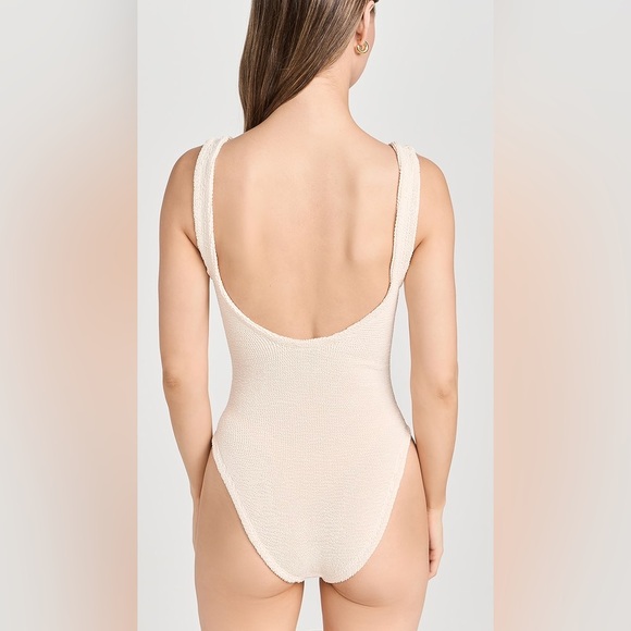 NEW Hunza G Celine Cream Swimsuit Nude Blush Beige Natural Monokini Stretchy - Picture 12 of 13